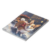 Corgi Kerstmis Feestelijk Seizoen Notitieblok (Linkerzijde)