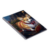 Corgi Kerstmis Feestelijk Seizoen Notitieboek (Rechterzijde)