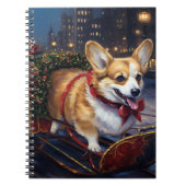 Corgi Kerstmis Feestelijk Seizoen Notitieboek (Voorkant)