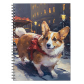 Corgi Kerstmis Feestelijk Seizoen Notitieboek (Voorkant)