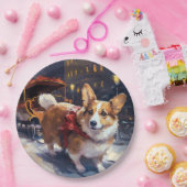 Corgi Kerstmis Feestelijk Seizoen Papieren Bordje (Feest)