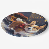 Corgi Kerstmis Feestelijk Seizoen Papieren Bordje (Gekanteld)