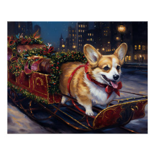 Corgi Kerstmis Feestelijk Seizoen Perfect Poster