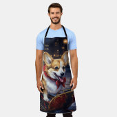 Corgi Kerstmis Feestelijk Seizoen Schort (Gedragen)