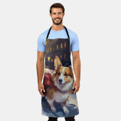 Corgi Kerstmis Feestelijk Seizoen Schort (Gedragen)