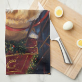 Corgi Kerstmis Feestelijk Seizoen Theedoek (Quarter Fold)