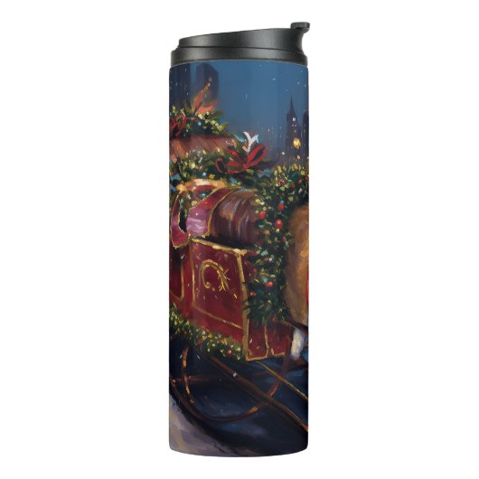 Corgi Kerstmis Feestelijk Seizoen Thermosbeker (Gedraaid links)