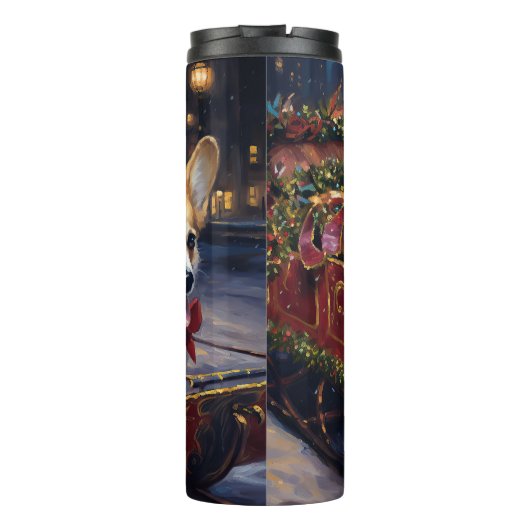 Corgi Kerstmis Feestelijk Seizoen Thermosbeker (Achterkant)