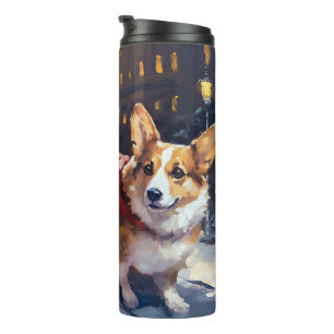 Corgi Kerstmis Feestelijk Seizoen Thermosbeker