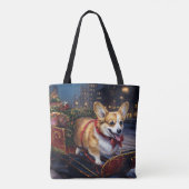 Corgi Kerstmis Feestelijk Seizoen Tote Bag (Achterkant)