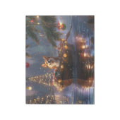 Corgi Kerstmis Festieve Reis Notitieblok (Linkerzijde)