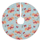 Corgi Kerstmis Imitatie Linnen Kerstboom Kleed (Voorkant)