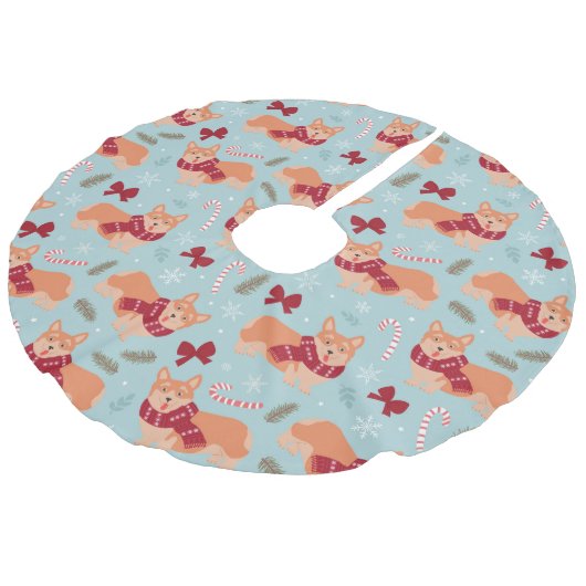 Corgi Kerstmis Imitatie Linnen Kerstboom Kleed (Gekanteld)