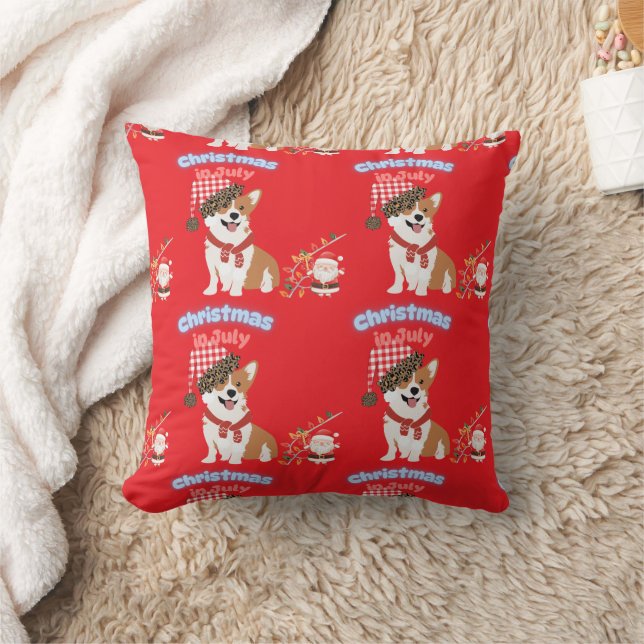 Corgi Kerstmis in juli ornament Kussen (Deken)