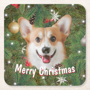 Corgi Kerstmis Kartonnen Onderzetters
