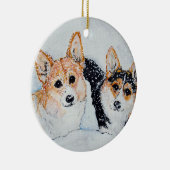 Corgi Kerstmis Keramisch Ornament (Rechts)