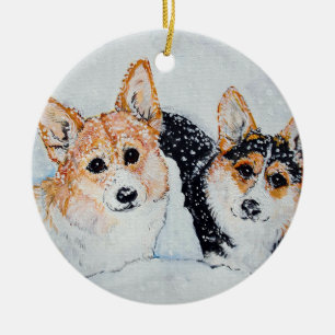 Corgi Kerstmis Keramisch Ornament