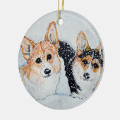 Corgi Kerstmis Keramisch Ornament (Links)