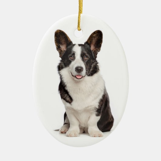 Corgi Kerstmis Keramisch Ornament (Voorkant)