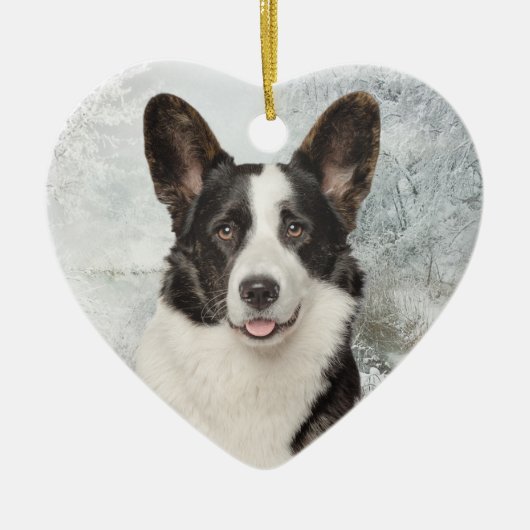 Corgi Kerstmis Keramisch Ornament (Voorkant)