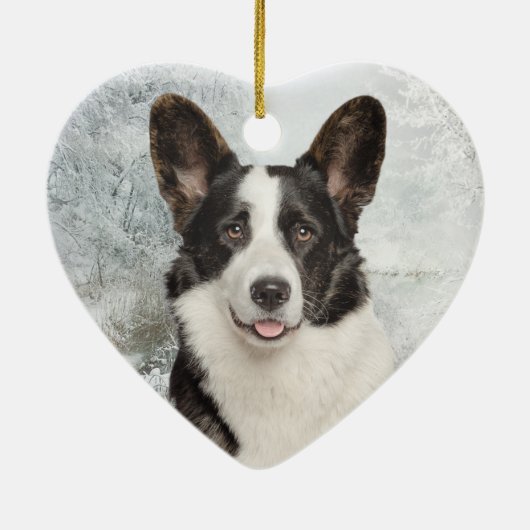 Corgi Kerstmis Keramisch Ornament (Achterkant)