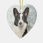 Corgi Kerstmis Keramisch Ornament (Links)