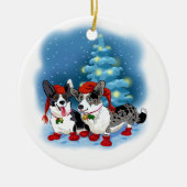 Corgi Kerstmis Keramisch Ornament (Voorkant)