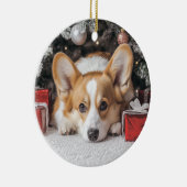 Corgi Kerstmis Keramisch Ornament (Rechts)