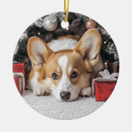 Corgi Kerstmis Keramisch Ornament