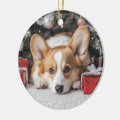 Corgi Kerstmis Keramisch Ornament (Links)
