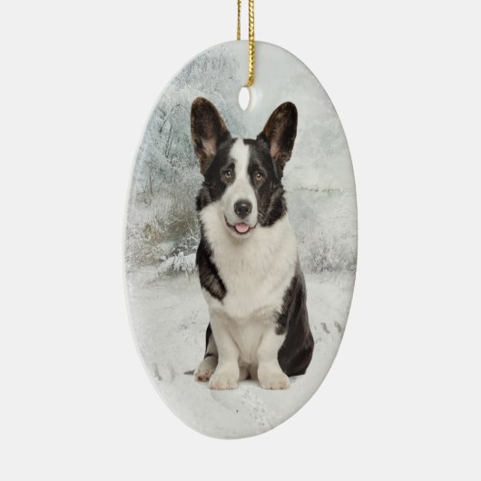 Corgi Kerstmis Keramisch Ornament (Rechts)