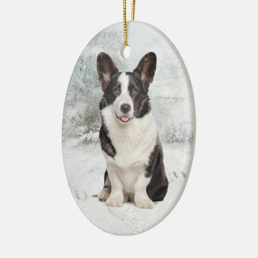 Corgi Kerstmis Keramisch Ornament (Links)