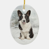 Corgi Kerstmis Keramisch Ornament (Voorkant)