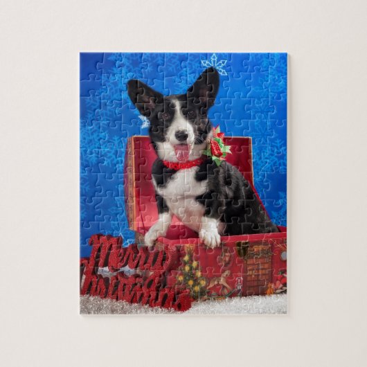 Corgi Kerstmis Legpuzzel (Verticaal)