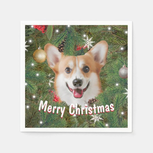 Corgi Kerstmis Servet (Voorkant)