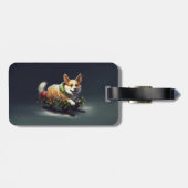 Corgi Kerstmis sneeuw winter Bagagelabel (Achterkant horizontaal)