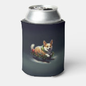 Corgi Kerstmis sneeuw winter Blikjeskoeler (Blikje Achterkant)