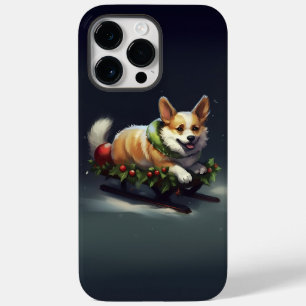 Corgi Kerstmis sneeuw winter Case-Mate iPhone 14 Pro Max Hoesje