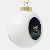 Corgi Kerstmis sneeuw winter Keramische Bal Ornament (Links)
