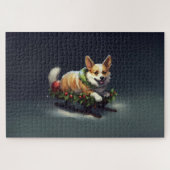 Corgi Kerstmis sneeuw winter Legpuzzel (Horizontaal)