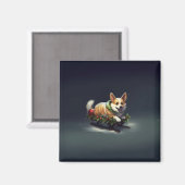 Corgi Kerstmis sneeuw winter Magneet (Voorkant / Achterkant)