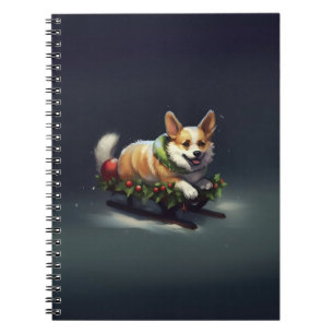 Corgi Kerstmis sneeuw winter Notitieboek
