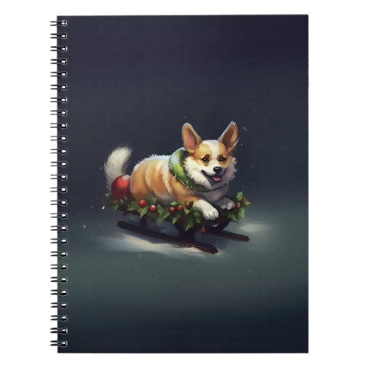 Corgi Kerstmis sneeuw winter Notitieboek (Voorkant)