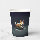 Corgi Kerstmis sneeuw winter Papieren Bekers (Achterkant)