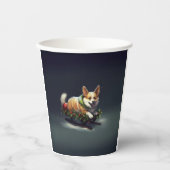 Corgi Kerstmis sneeuw winter Papieren Bekers (Voorkant)
