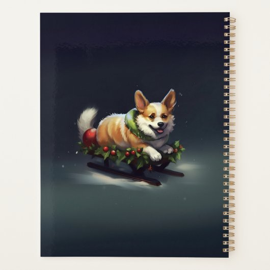 Corgi Kerstmis sneeuw winter Planner (Achterkant)