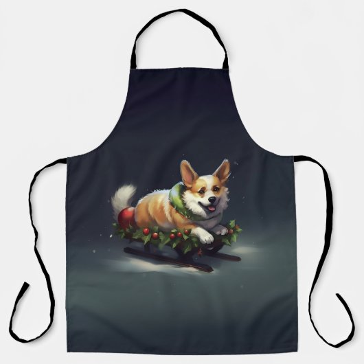 Corgi Kerstmis sneeuw winter Schort (Voorkant)