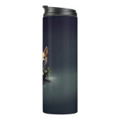 Corgi Kerstmis sneeuw winter Thermosbeker (Geroteerd rechts)