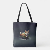 Corgi Kerstmis sneeuw winter Tote Bag (Achterkant)