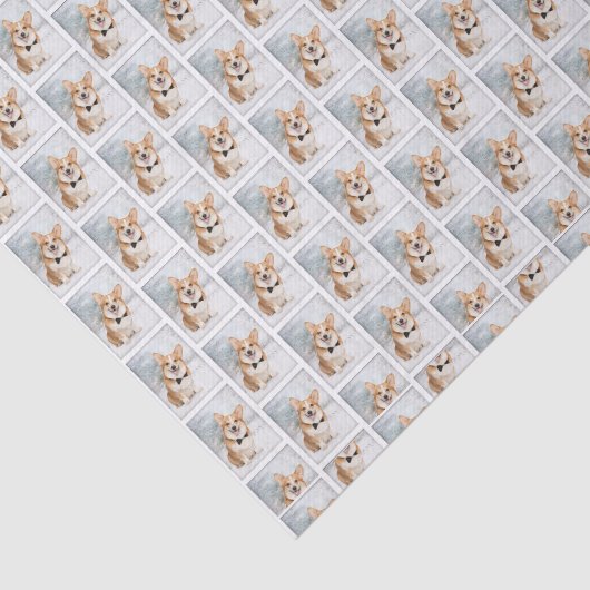 Corgi Kerstmis Tissuepapier (Detail)